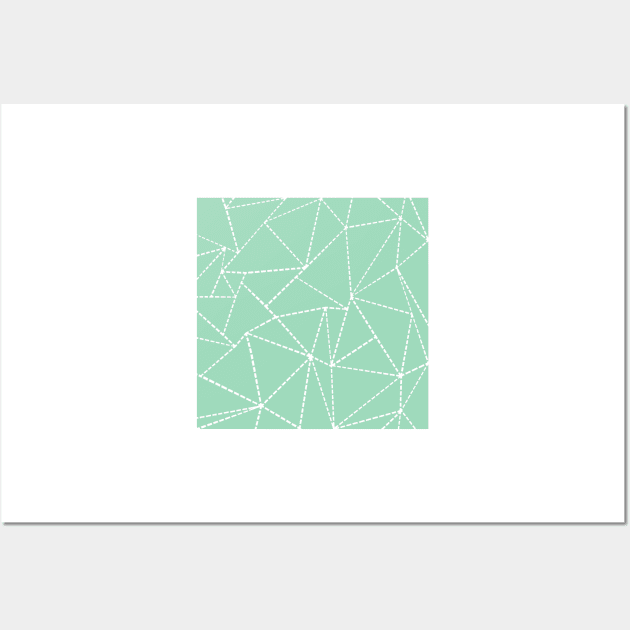 Ab Dot Lines Mint Green Wall Art by ProjectM